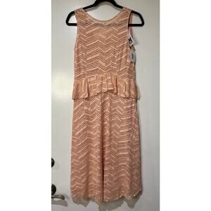M Missoni Peach Sleeveless Lace Midi Dress Size Small NWT Ruffled Waist Detail